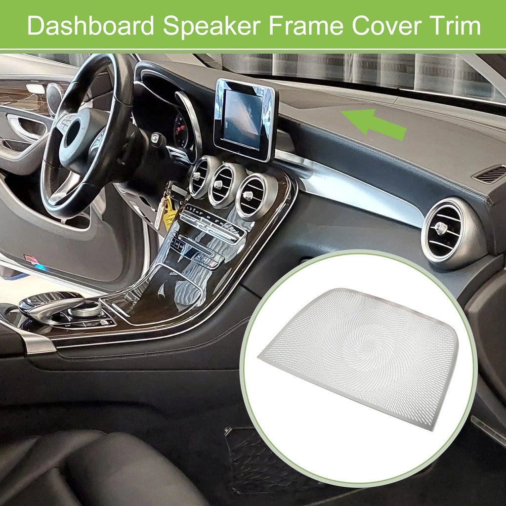 Dashboard Speaker Frame Cover Trim for Mercedes Benz GLC 2023 Silver Tone