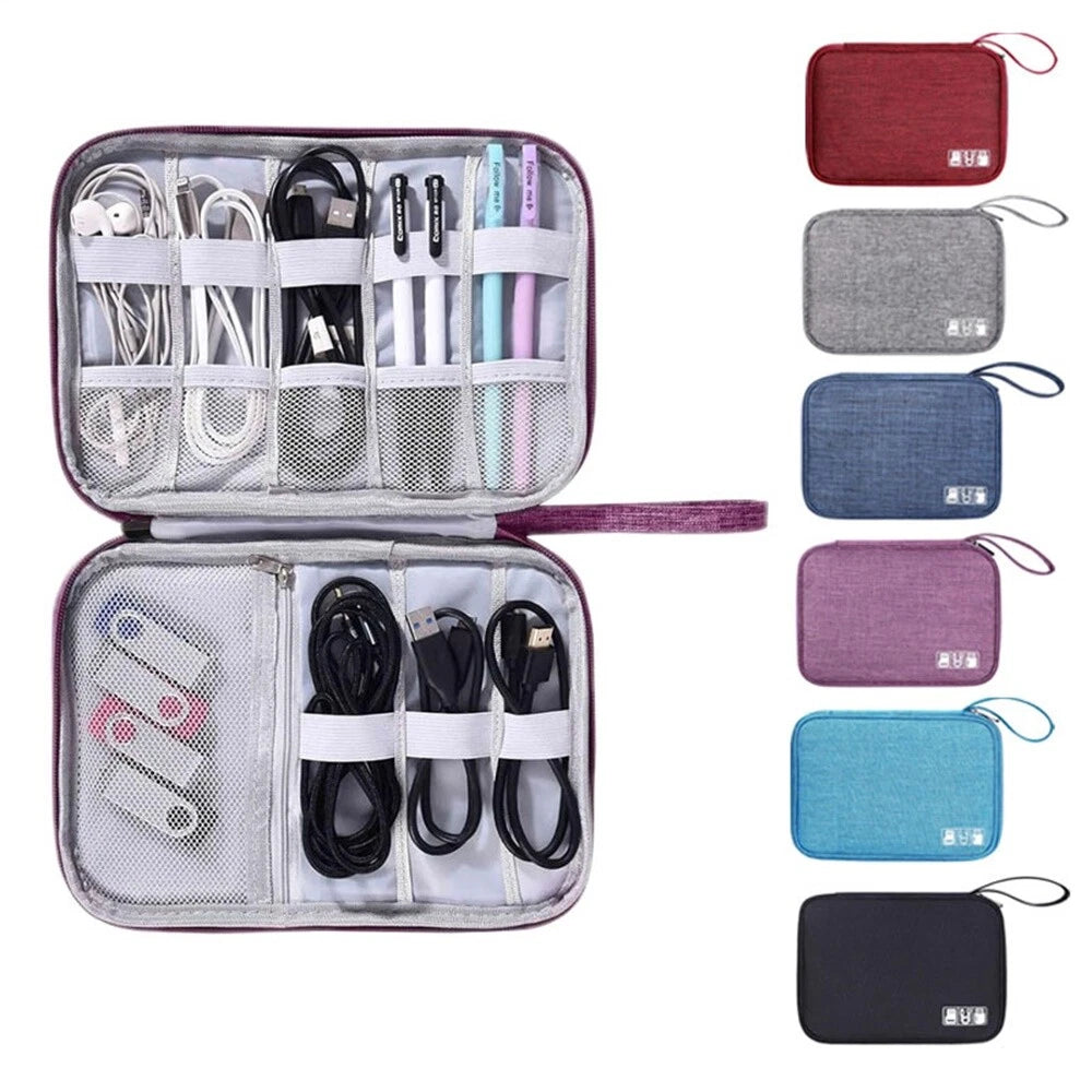 Travel Cable Storage Bag for Electronics USB Case Charger Organizer