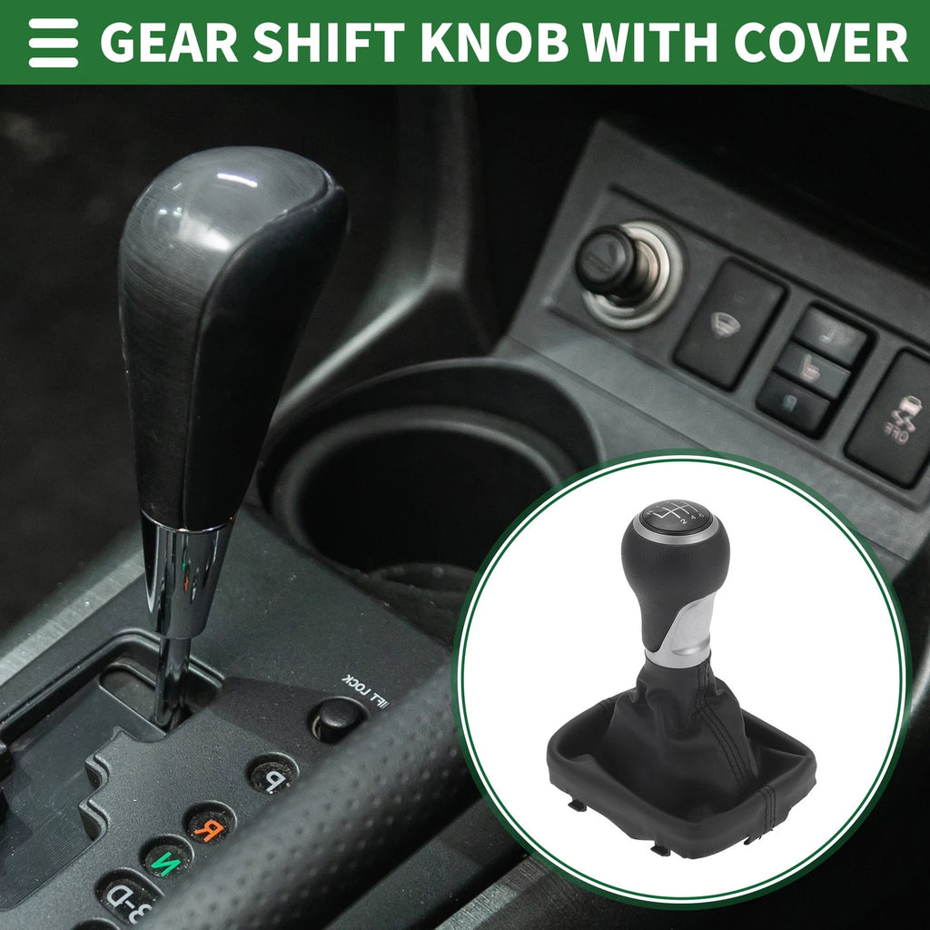 6-Speed Gear Shift Knob with Cover for Audi A3 (2003–2013) Faux Leather