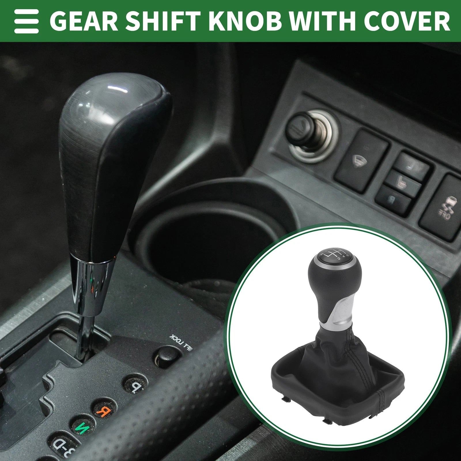 6-Speed Gear Shift Knob with Cover for Audi A3 (2003–2013) Faux Leather
