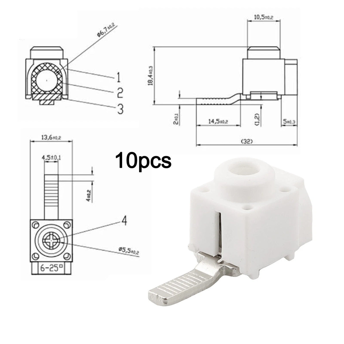 Set of 10 Busbar Terminal Blocks for Reliable Electrical Connections
