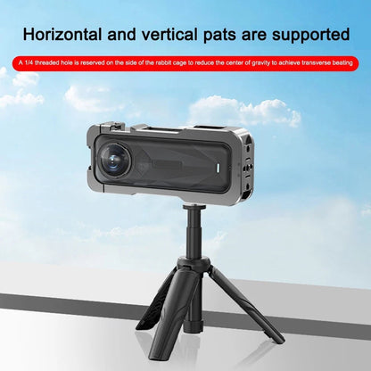 Gray Metal Cage with Lens Cover for Insta360 X5