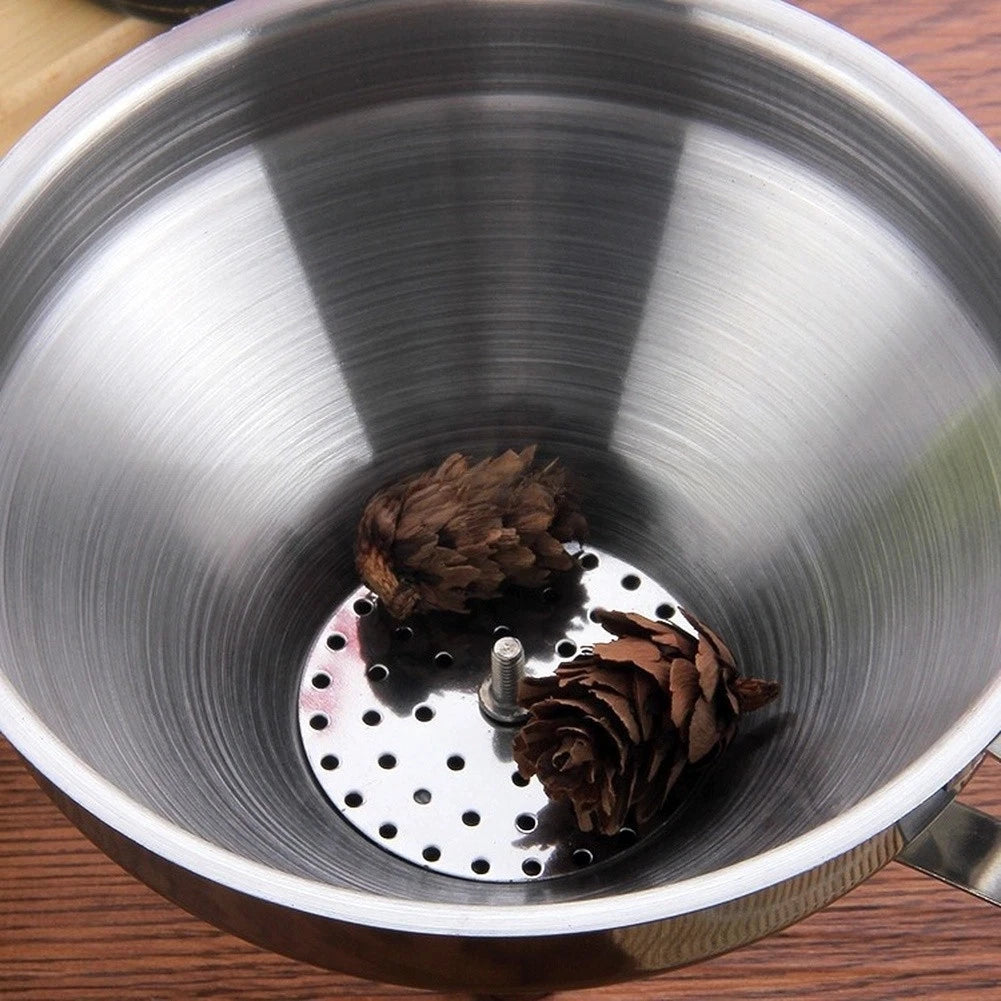 Stainless Steel Funnel with Detachable Filter for Kitchen Use