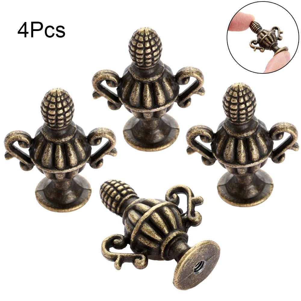 Set of 4 Zinc Alloy Drawer Knobs for Kitchen Cabinet Door Pulls