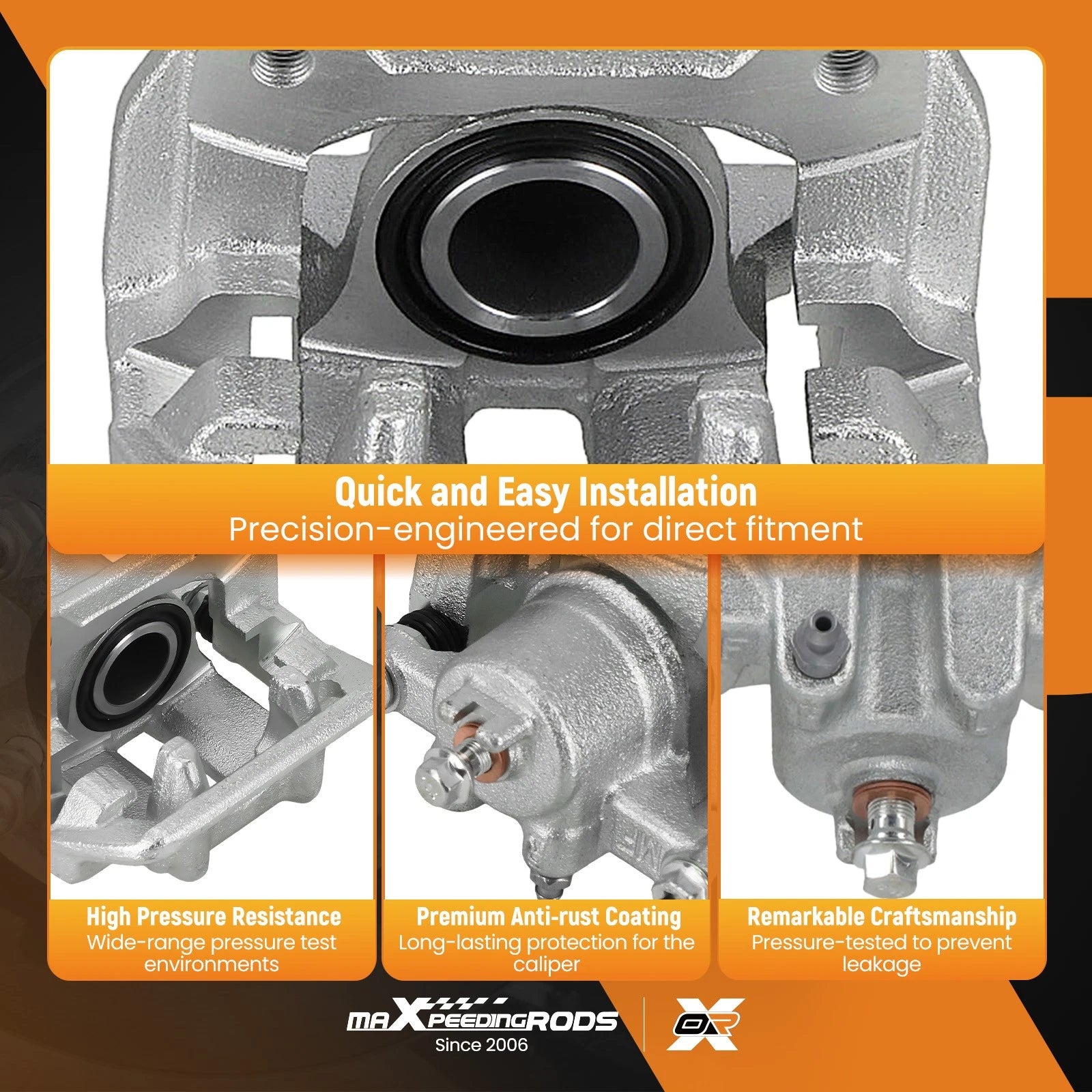 Rear Disc Brake Caliper Assembly for Honda Element (2003–2011) - With Hardware