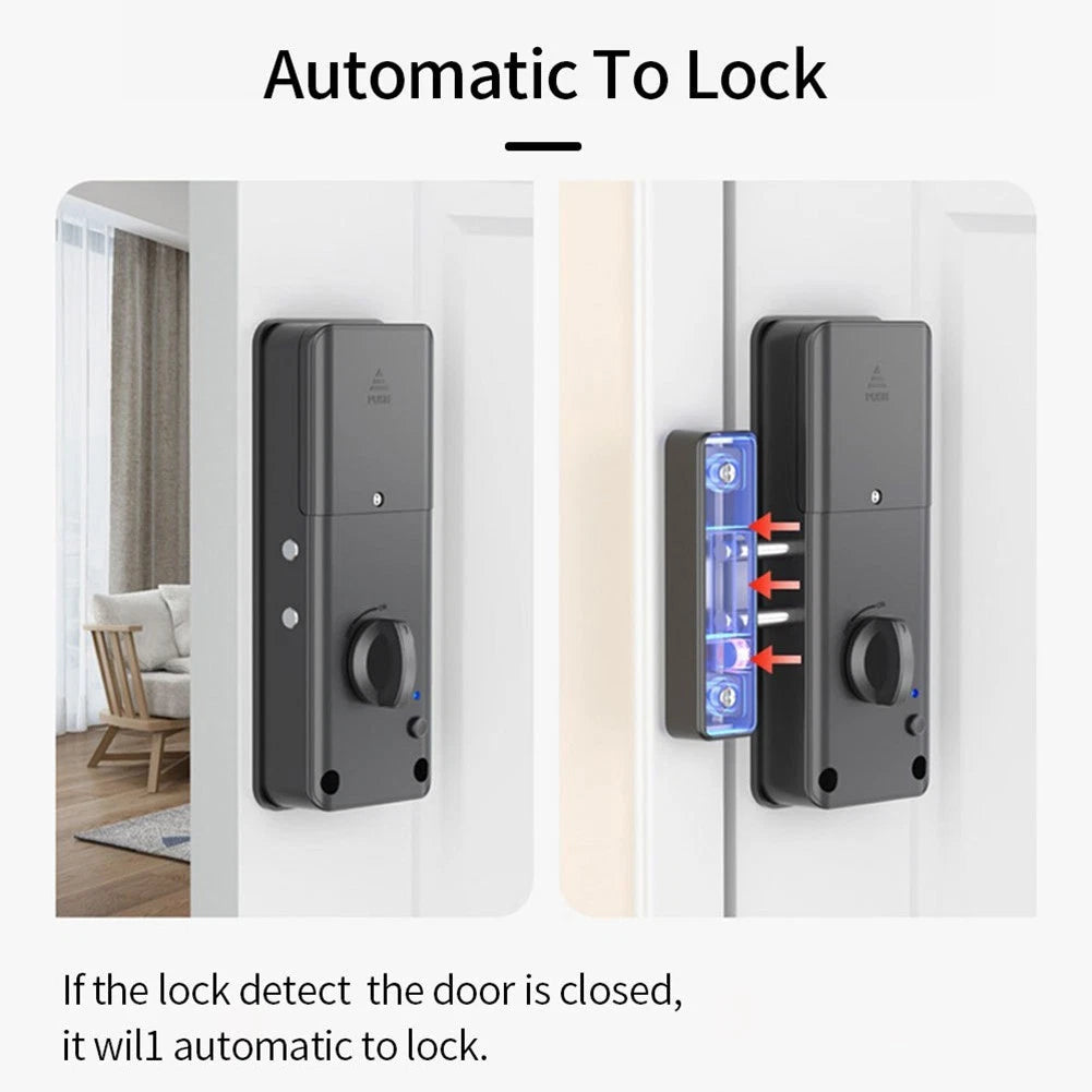 Smart Lock for Wooden Doors with Tuya App and Card Unlocking Features