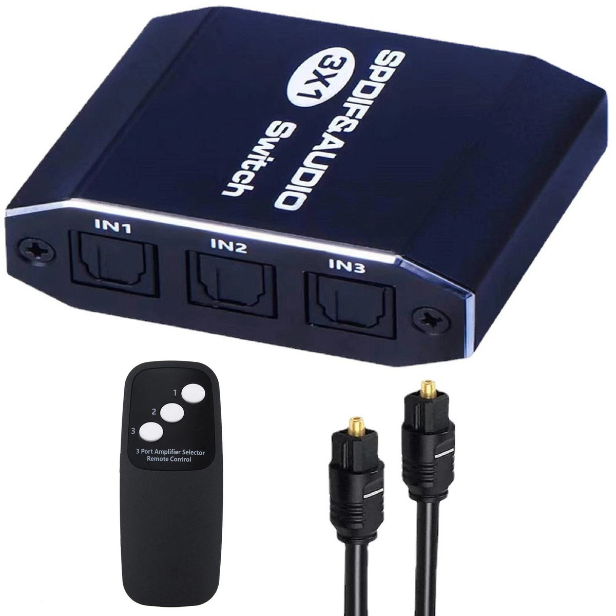 3-in-1 Optical Audio Splitter Switch Hub for Various Devices