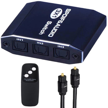 3-in-1 Optical Audio Splitter Switch Hub for Various Devices
