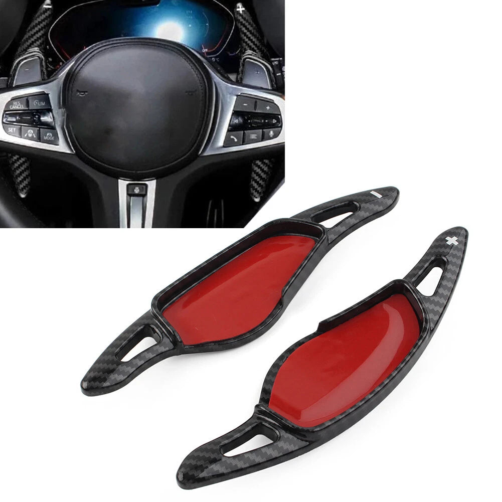 Carbon Fiber Look Paddle Shifter Extensions for BMW 3/5/6/7/8 (2012–2023)