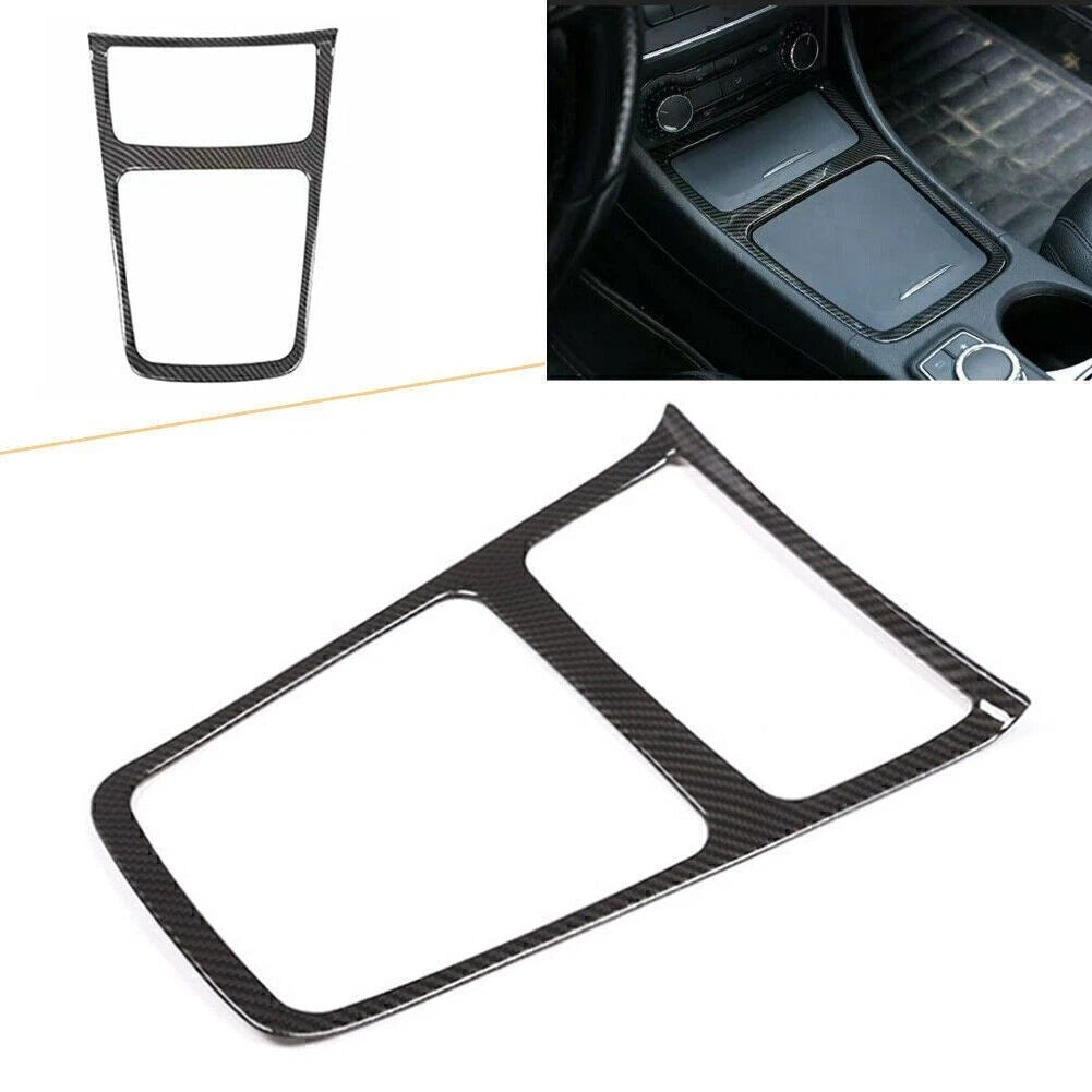 Center Console Panel Trim for Mercedes Benz A GLA CLA Class (2013–2017) Carbon Fiber