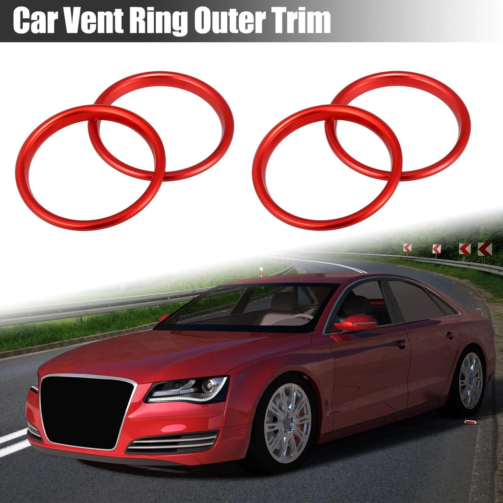 4pc Air Vent Ring Outer Trim Aluminum Alloy Replacement for Audi A3 S3 Q2L (2013–2021)