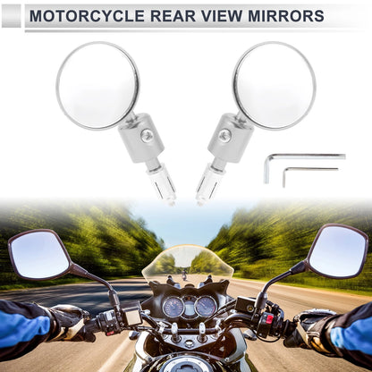 Set of 2 Round Rear View Mirrors for M6 Motorcycle