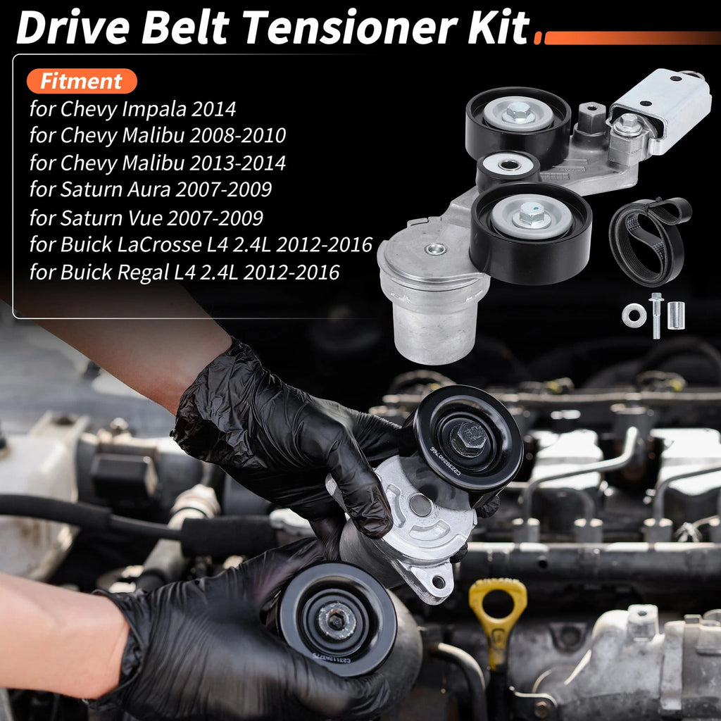 Drive Belt Tensioner Kit Set for Chevy Impala Malibu (2014–2018)