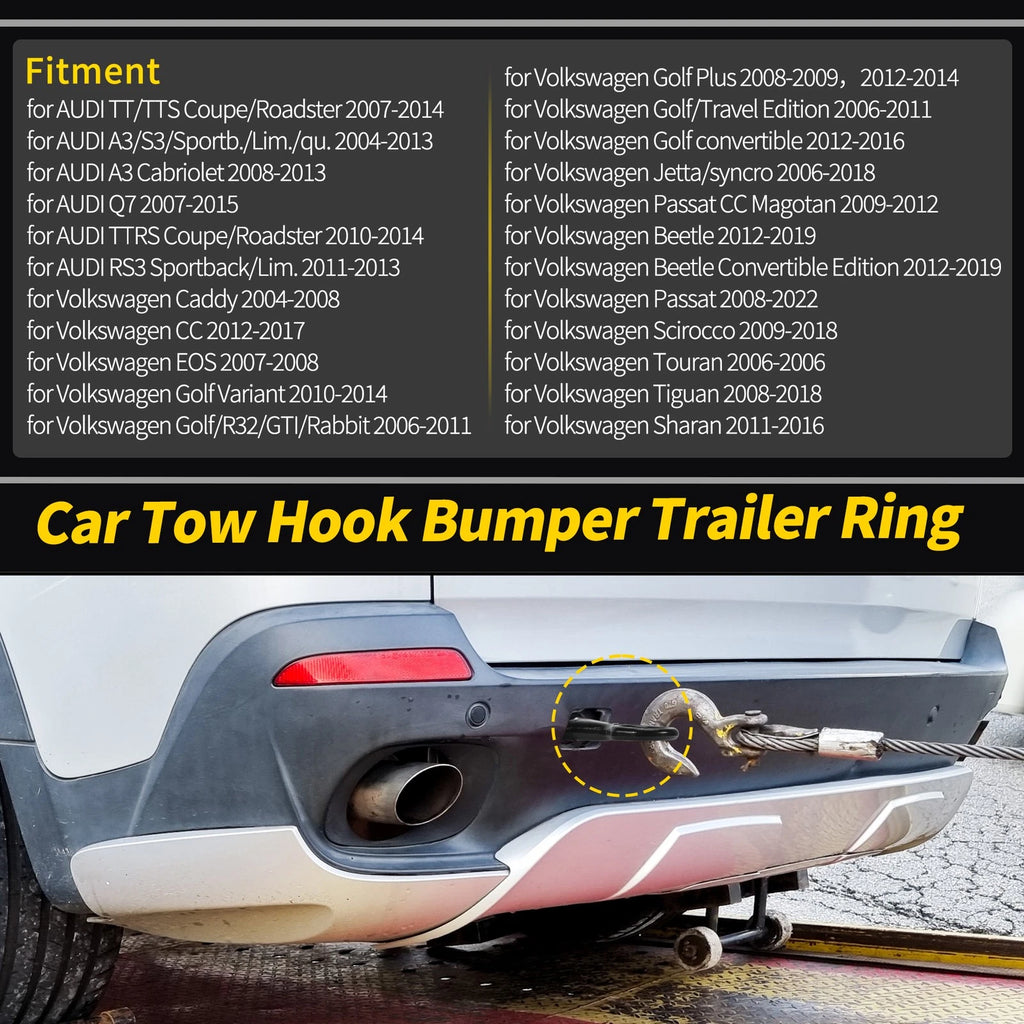 Tow Hook Towing Eye Replacement for Audi A3 (2004–2013)
