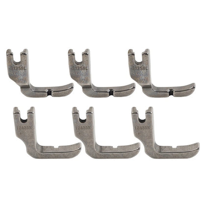 6PCS Zipper Piping Foot for Juki, Highlead, Singer, Consew