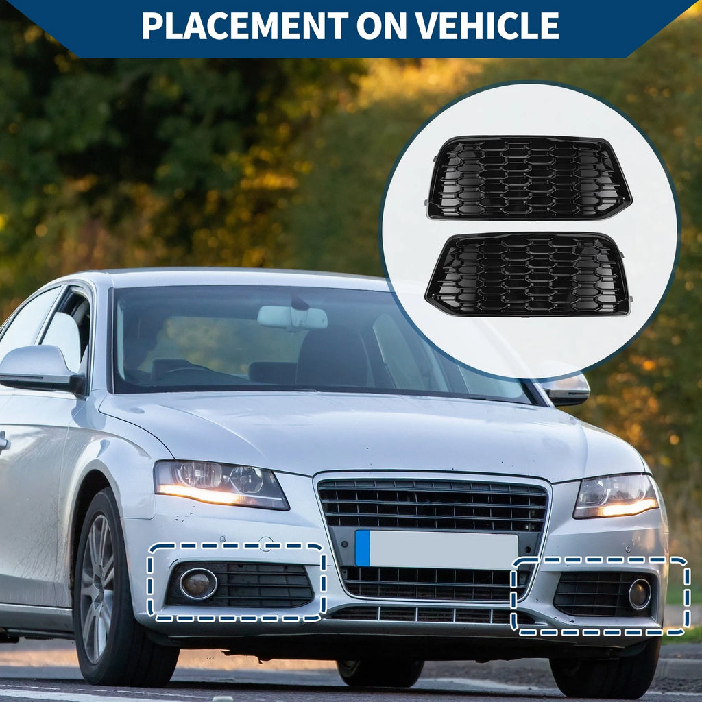 Front Fog Light Grill Honeycomb Pair for Audi Q5 (2018–2024)