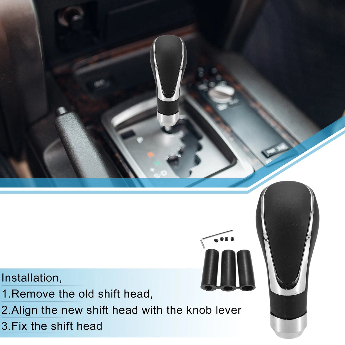 Shift Knob for Auto Truck (11cm, 4.33", Aluminum Alloy, Black)