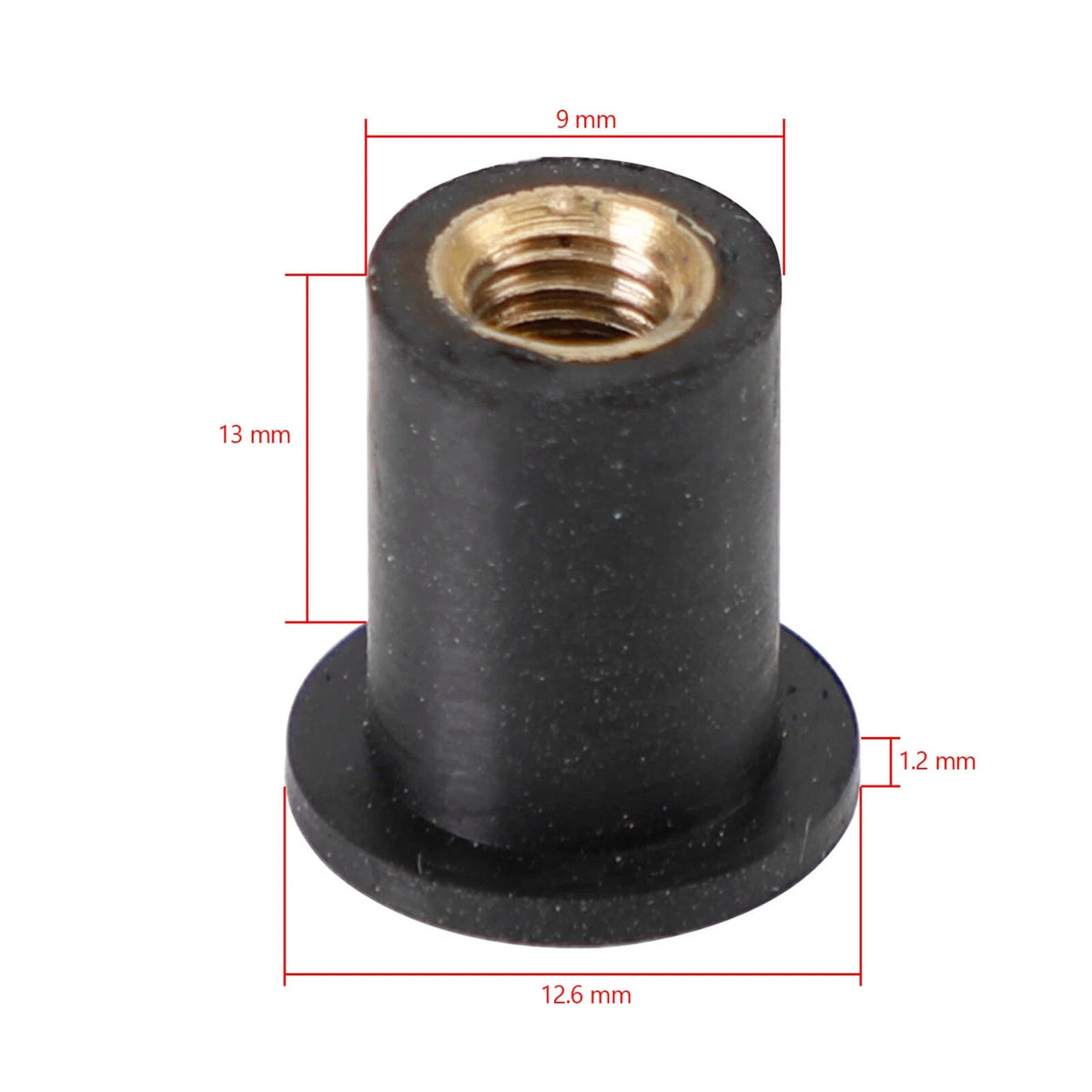 Set of 100 M5 Rubber Well Nuts for Windscreen & Fairing (Fits 10mm Hole)