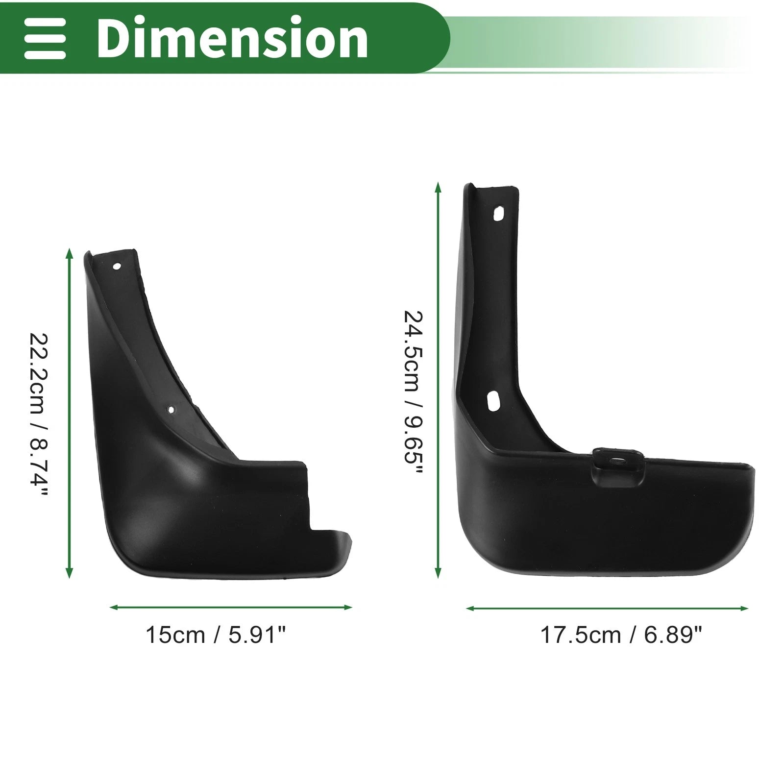 Mud Flaps Splash Guards Front for Hyundai Accent 2011–2017 With Mounts