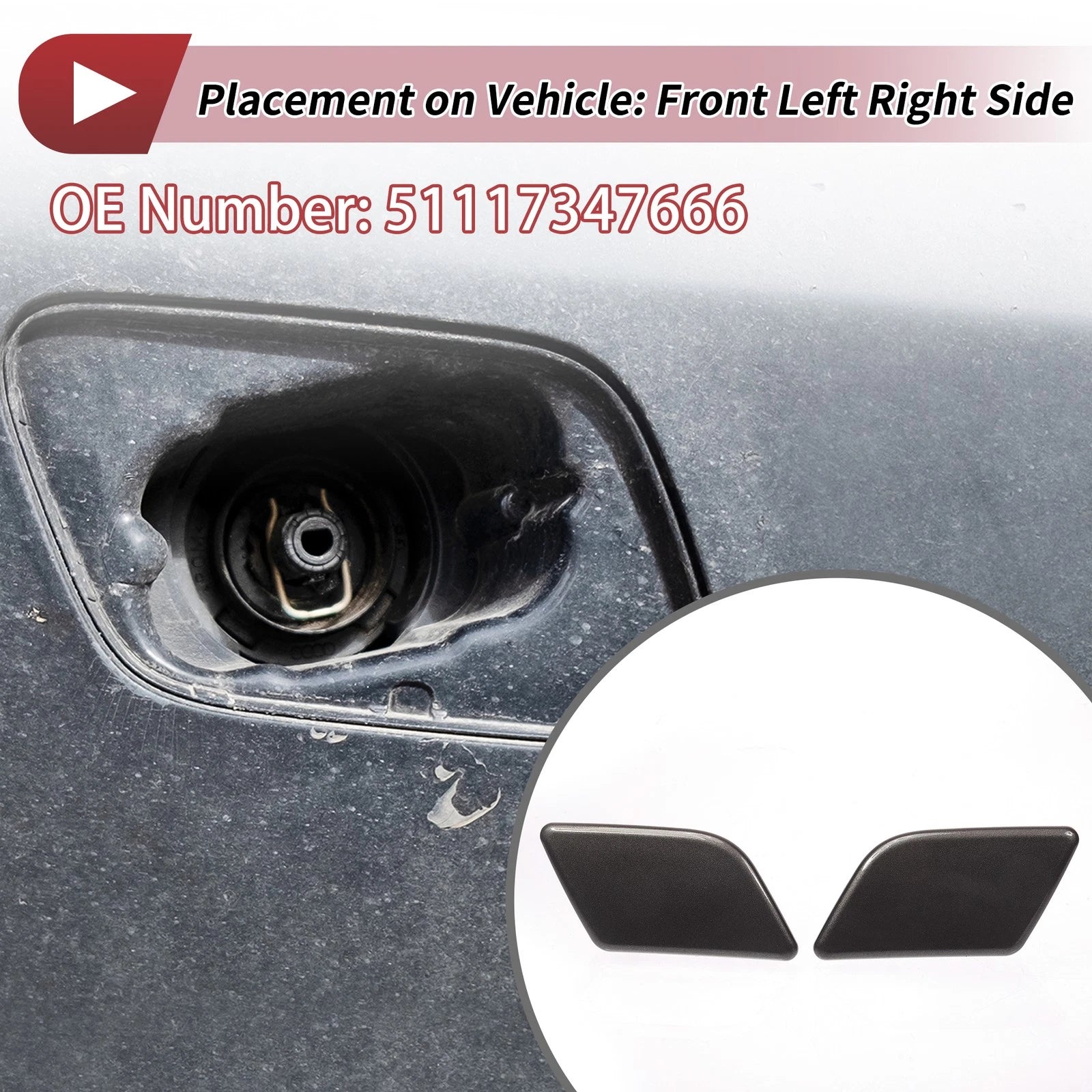 Washer Nozzle Cover Cap Front Left Right for BMW X1 (2013–2015)