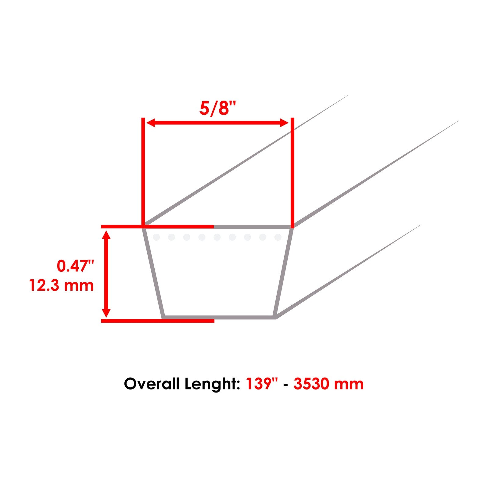 Aramid Deck Belt CW Heavy Duty Replacement for Land Pride FDR1672 (2014–2018)