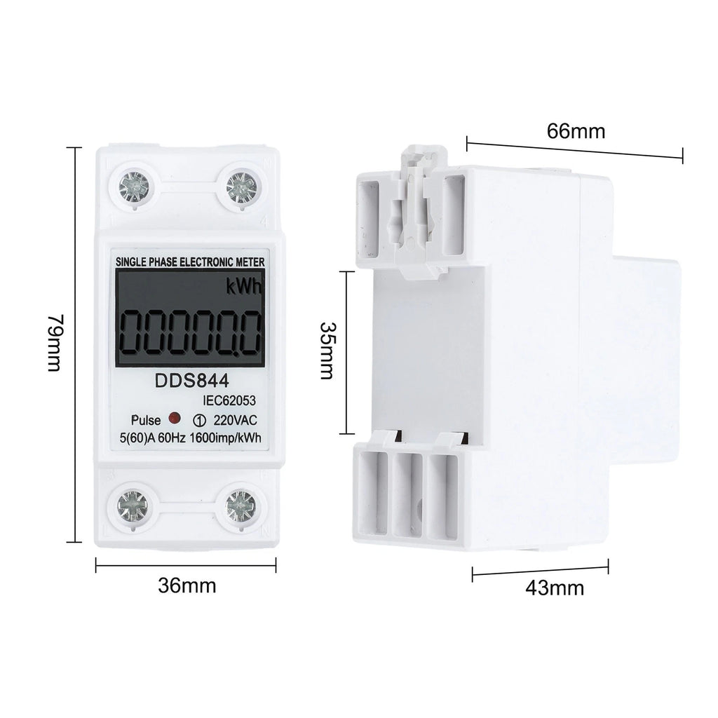 Compact Energy Meter with LCD Backlight Red LED Display for Automotive