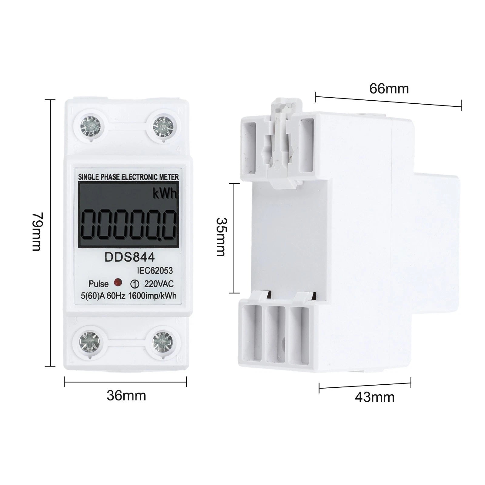 Compact Energy Meter with LCD Backlight Red LED Display for Automotive