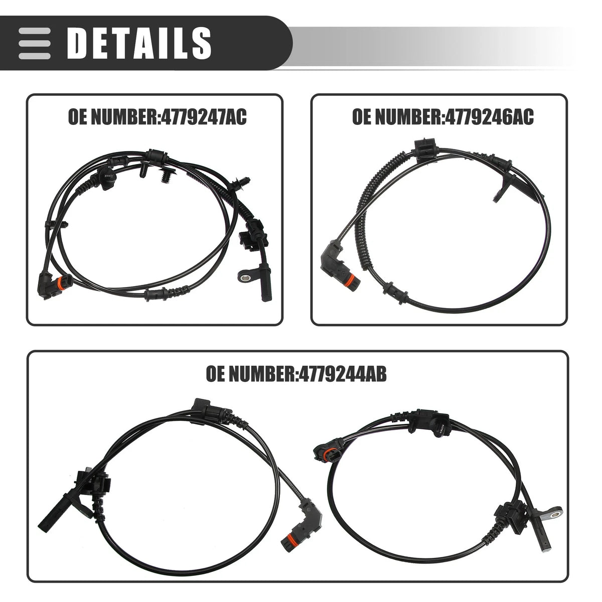 Set of 4 ABS Wheel Speed Sensors for Dodge (ALS1931)