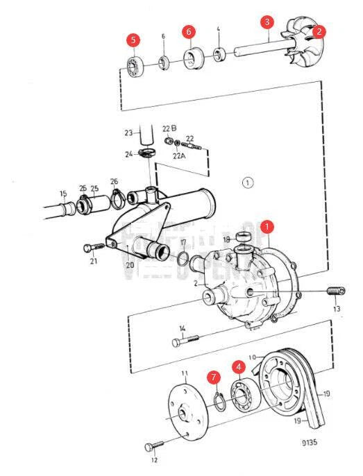 Circulation Water Pump Repair Kit for Volvo Penta (Replaces 876794, 876544)