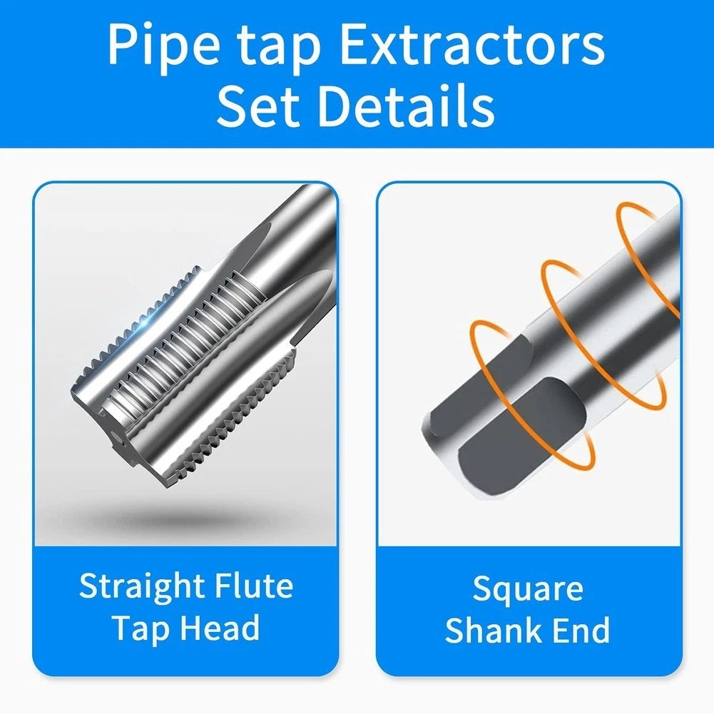 5 Pc Carbon Steel NPT Pipe Tap Set 1/8 to 3/4 Inch