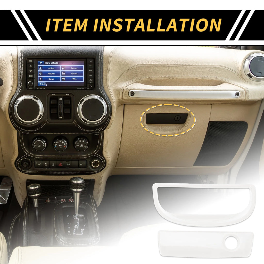 Glove Box Handle Switch Cover Trim for Jeep Wrangler JK (2007–2017) White