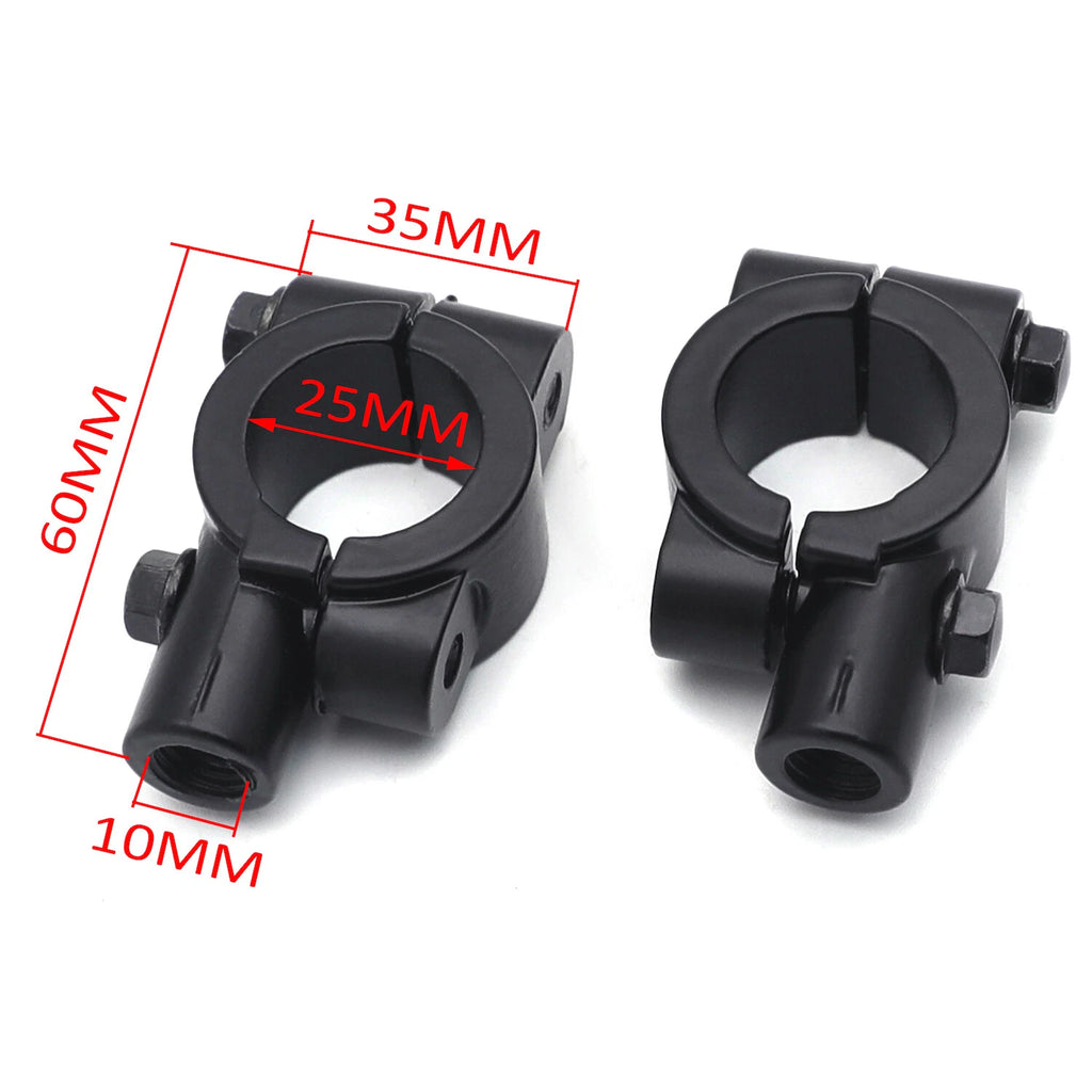 1" 25mm Motorcycle Handlebar Mirror Thread Mount Holder Clamp Adaptor