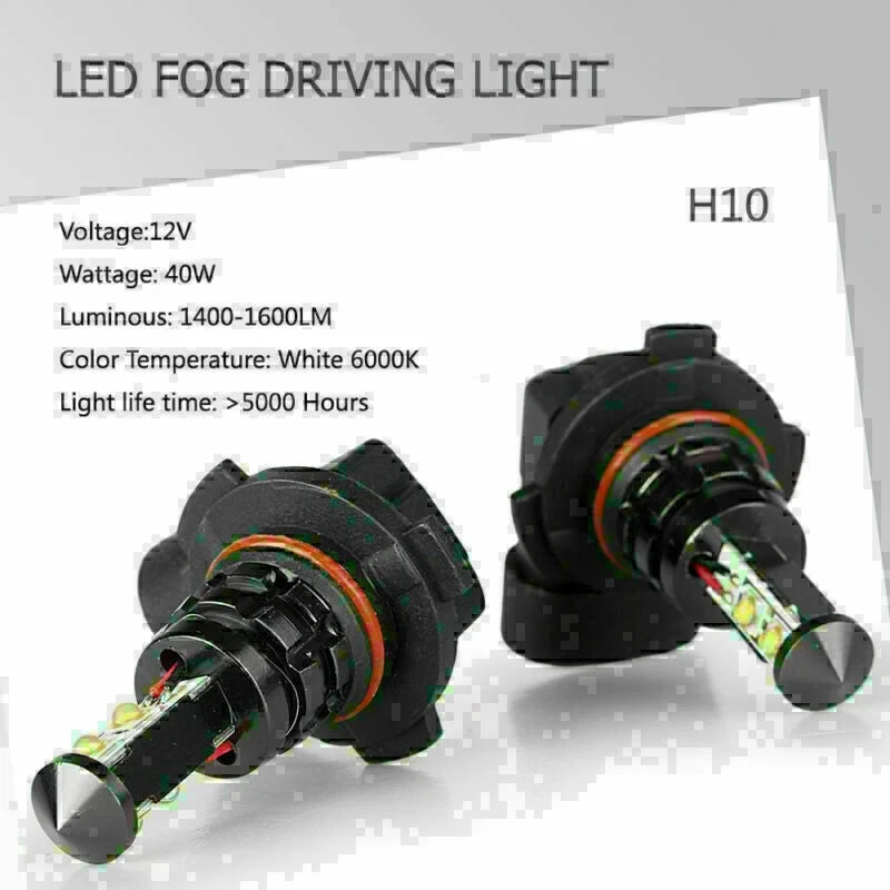 20W White LED Headlight Fog Light Bulb for H10 (2010–2023)