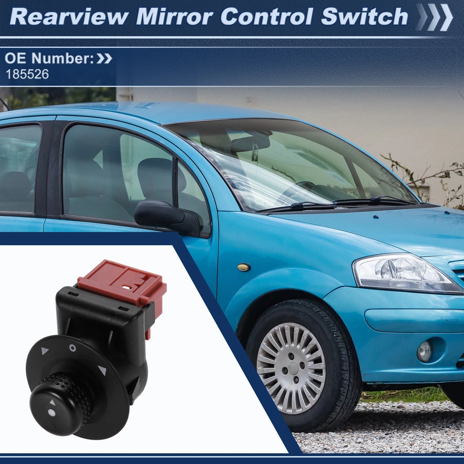 Power Mirror Switch for Citroen C2 MK1 (2002–2009) No.185526 Black