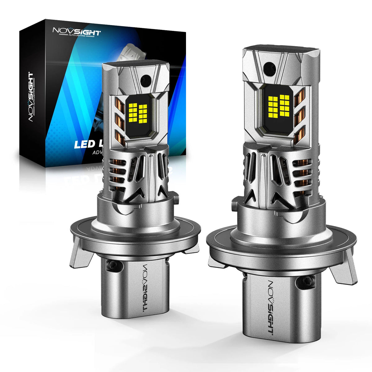 2X H13 9008 LED Headlight Bulbs Kit for NOVSIGHT (20000LM, 6500K)