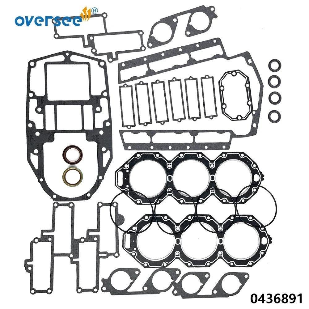 Set of 2 Power Head Gasket for Evinrude Johnson OMC V6 185HP-225HP (1978–1995) 0436891, 0777469