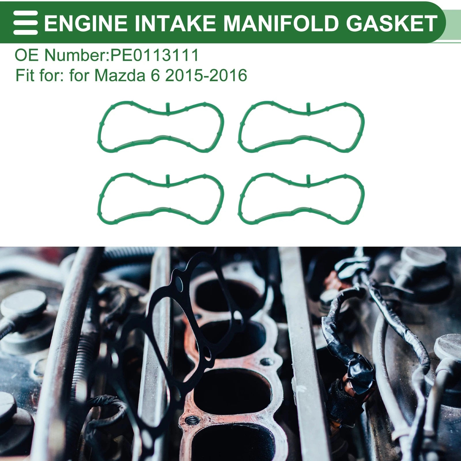 Engine Intake Manifold Gasket Replacement for Mazda 6 (2015–2016)