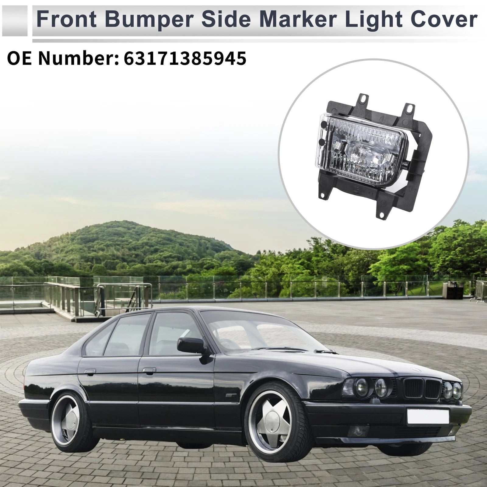 Left Front Bumper Side Marker Light Cover Replacement for BMW E30 (1984–1994)