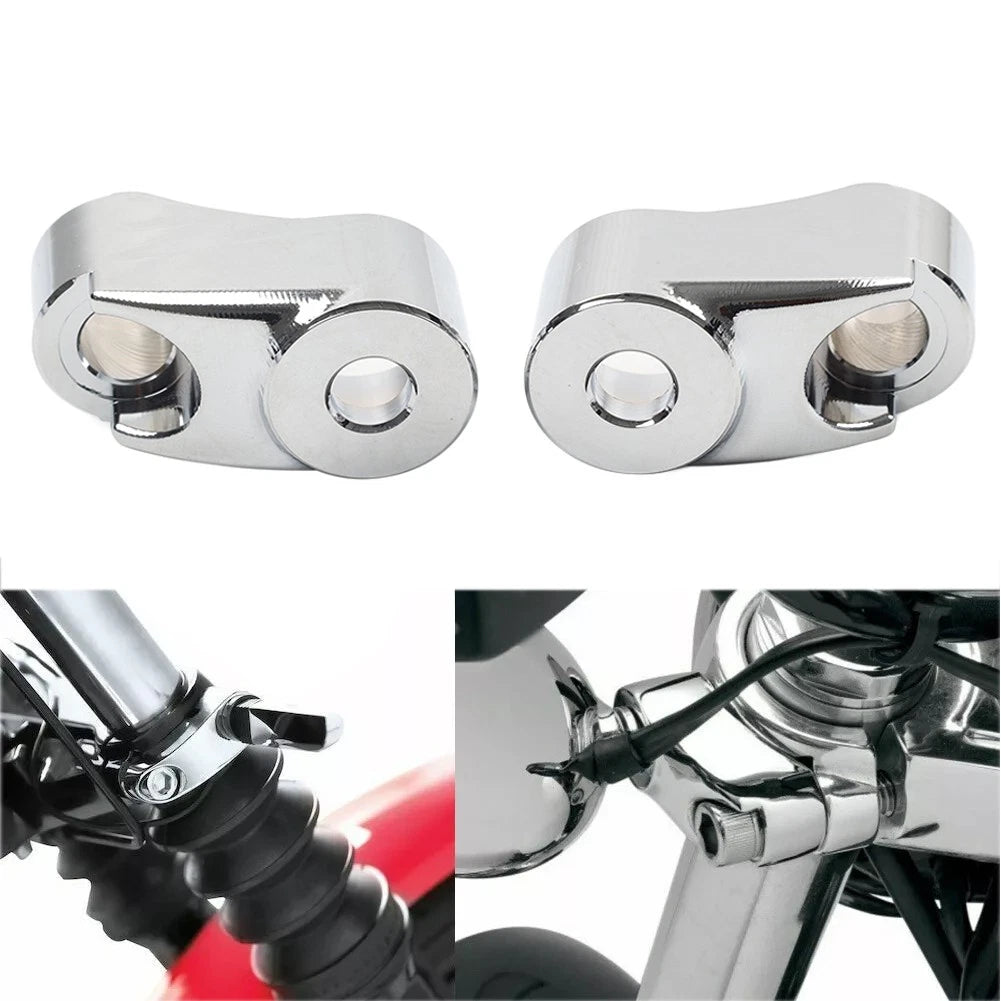 Front Turn Signal Mount Bracket Relocation Kit for Harley Dyna FXR (39MM 49MM)