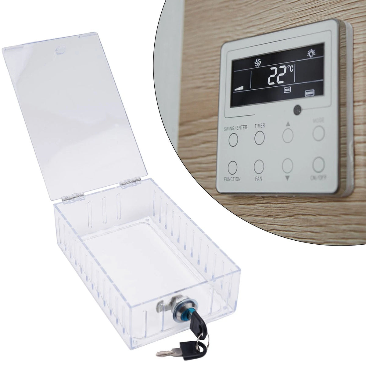 Clear Acrylic Lock Box for Thermostat (Resistant to Yellowing)