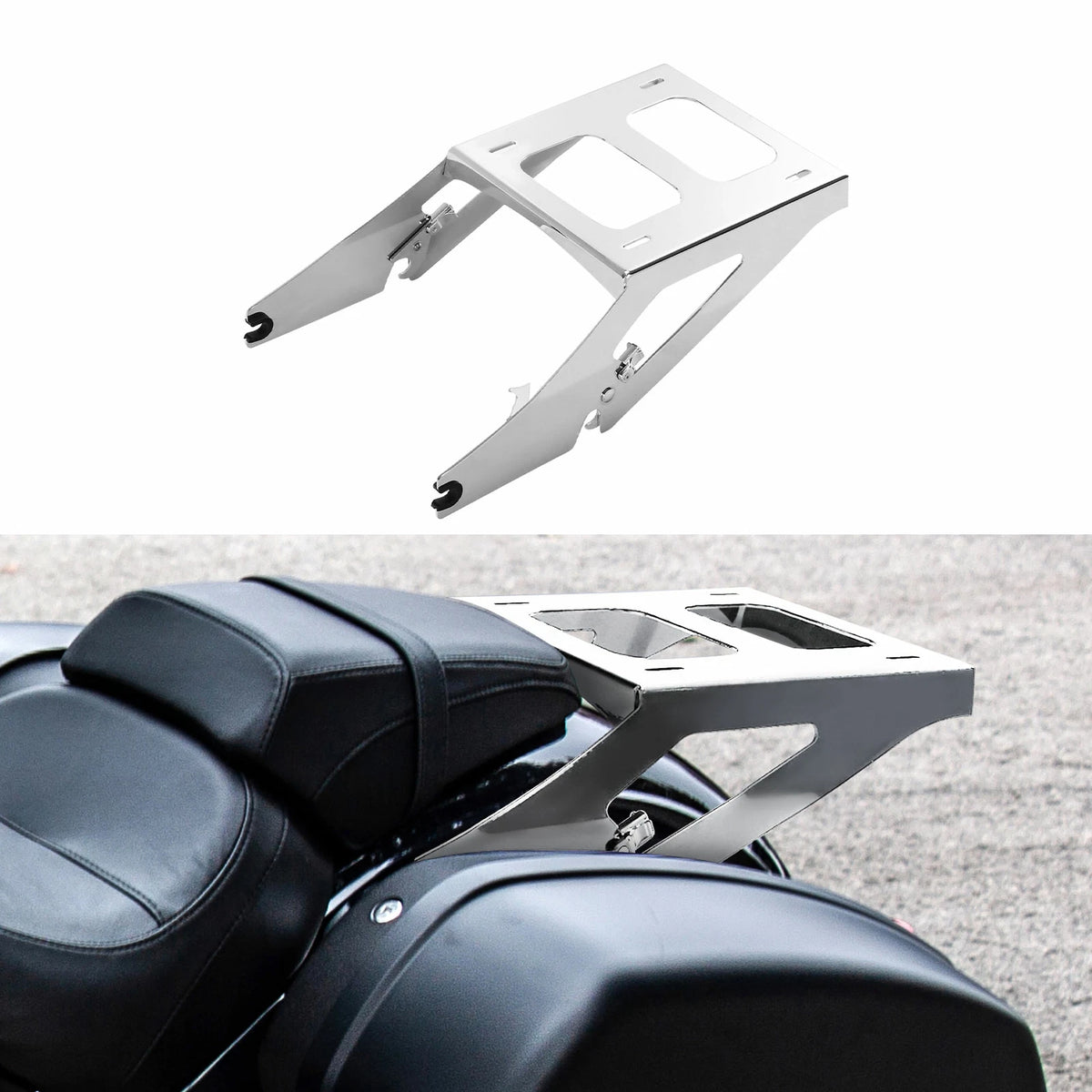 Chrome Two Up Mounting Rack for Harley Softail Sport Glide (2018–2025)