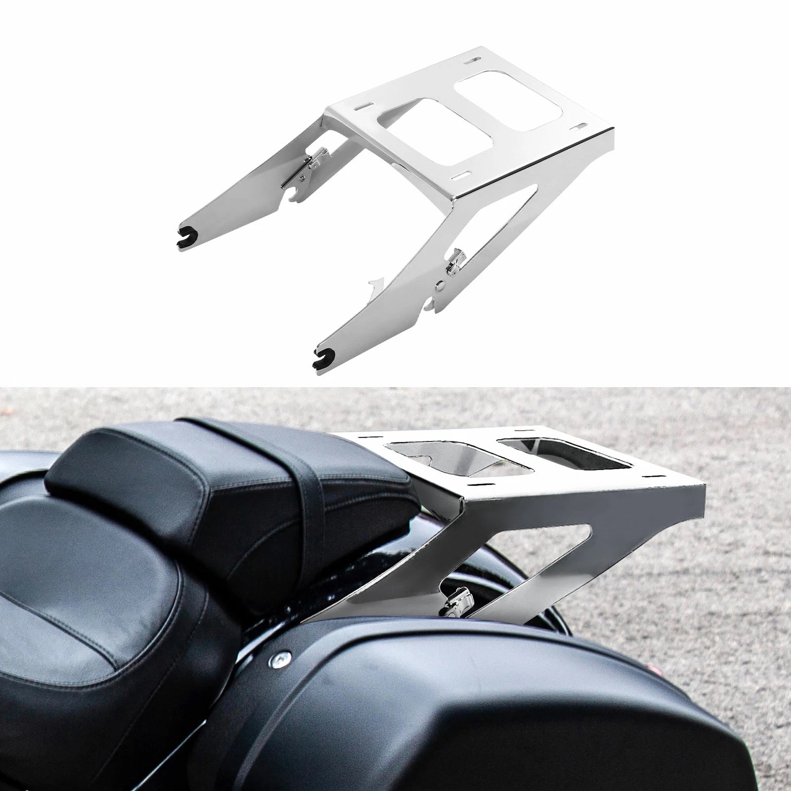 Chrome Two Up Mounting Rack for Harley Softail Sport Glide (2018–2025)