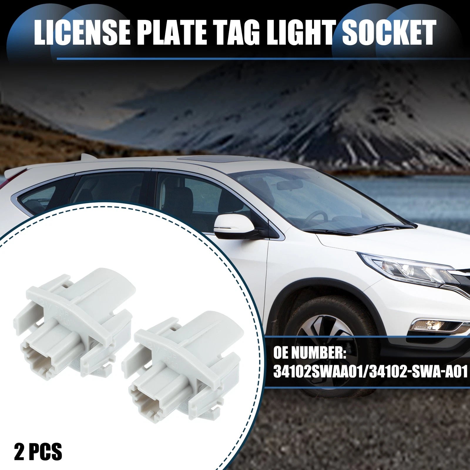 2PCS License Plate Light Socket Replacement for Honda Civic Odyssey (2006–2024)