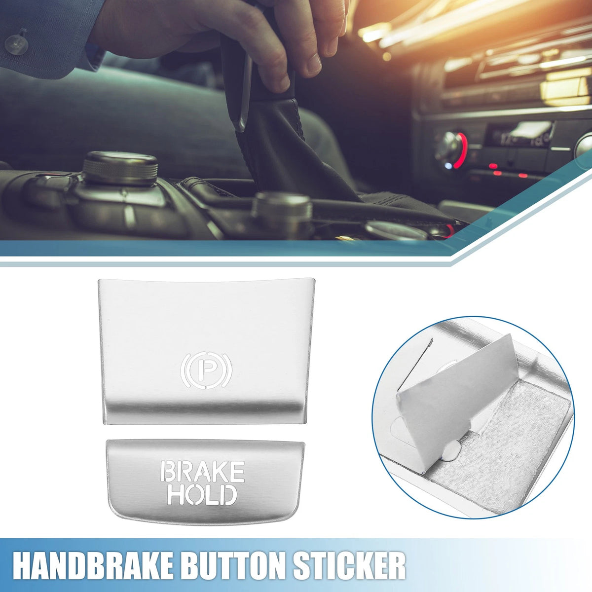 2PCs Handbrake Button Sticker with Adhesive Cover for Honda HR-V (2016–2022)