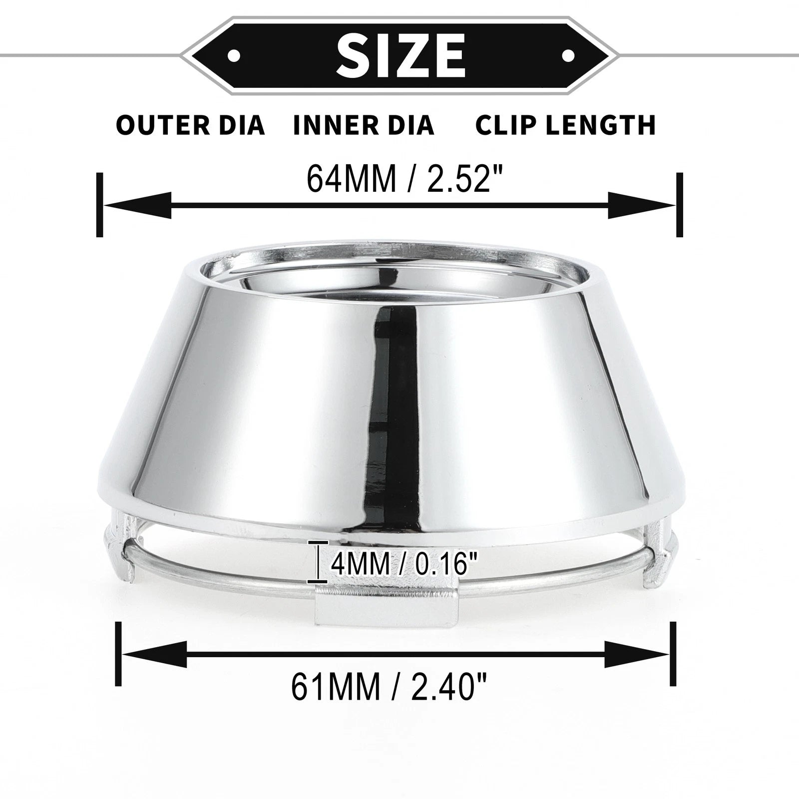1Pc Wheel Hub Center Cap for (64 mm, Chrome)