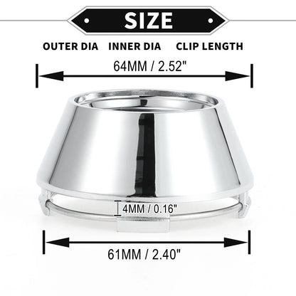1Pc Wheel Hub Center Cap for (64 mm, Chrome)