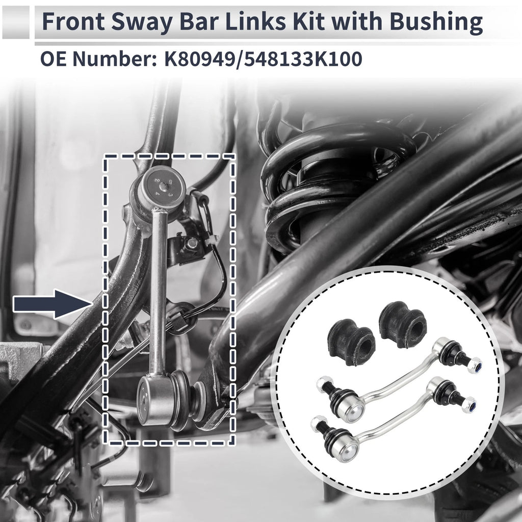 Front Stabilizer Bar Links with Bushing for Hyundai Sonata (2009–2010)