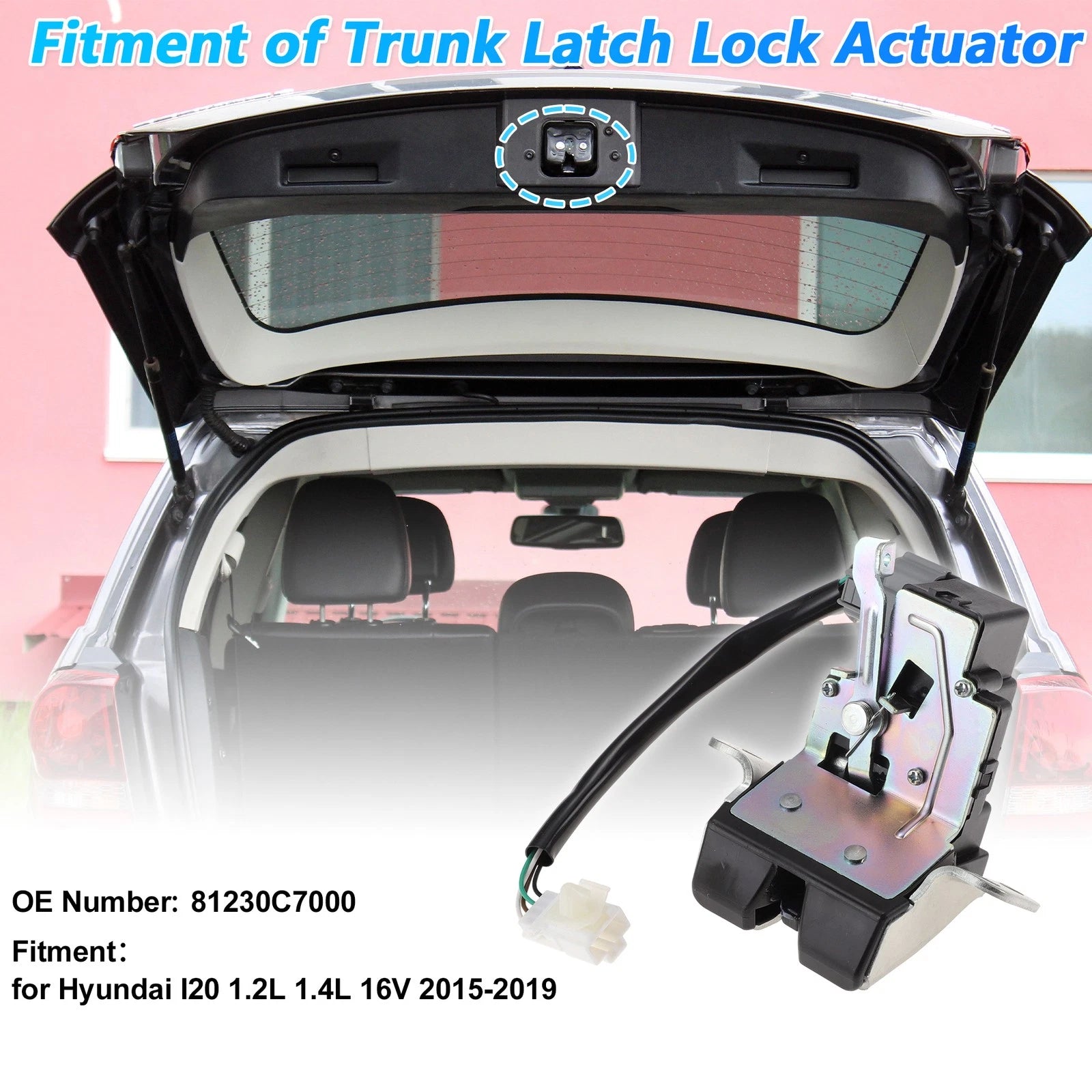 Trunk Latch Lock Actuator Rear Replacement for Hyundai I20 (2015–2019)