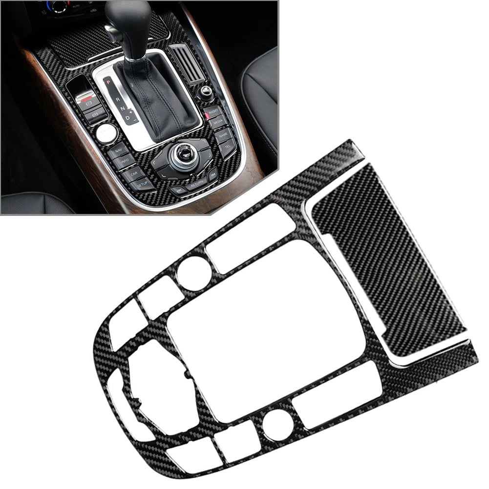 Carbon Fiber Center Console Gear Shift Panel Trim for Audi A4 S4 A5 S5 Q5 (2009–2023)