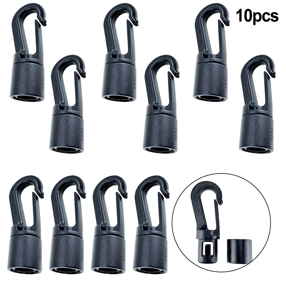 Pack of 10 Plastic Kayak Buckle Shock Elastic Cord Hooks